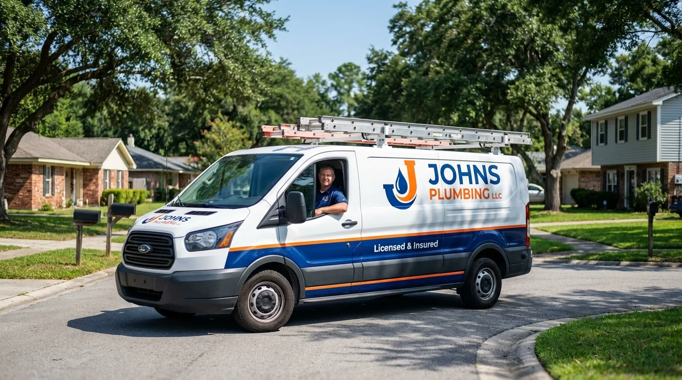 Johns Plumbing LLC service van in West Plains, MO